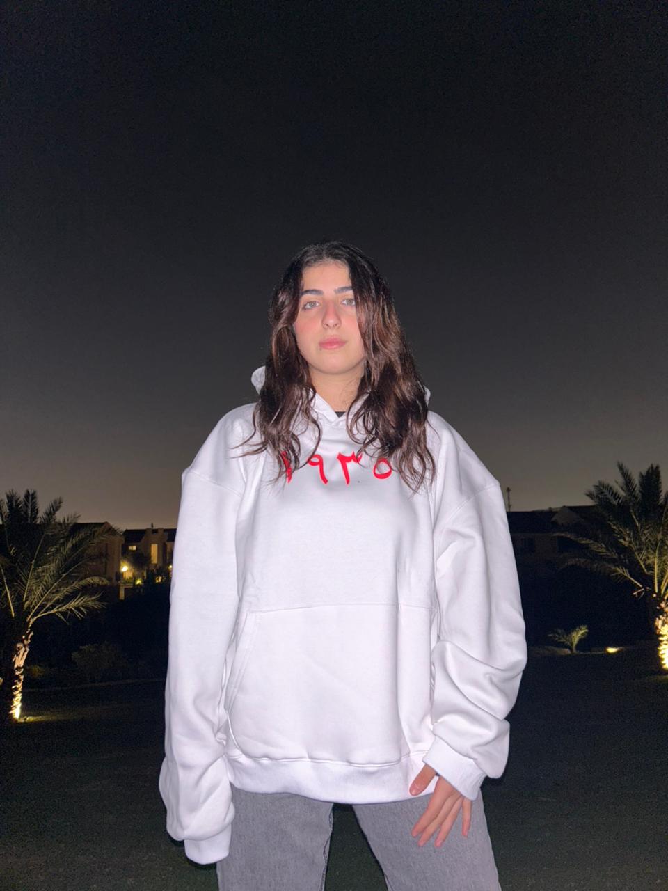 oversized box fit white hoodie